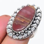 Natural Noreena Jasper Gemstone 925 Sterling Silver Jewelry Ring Size 7 t8z61