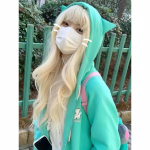 Harajuku Kawaii Y2k stiliaus gobtuvai Moteri&scaron;ki japoni&scaron;ko stiliaus miela katė ausis su užtrauktuku Negabaritiniai megztiniai Striukė su gobtuvu XL