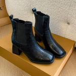 Kvadratiniu priekiu Stambūs Moteri&scaron;ki Ankle Boots Odiniai Auk&scaron;takulniai Retro Eleganti&scaron;ki Batai 2025 Mados Žiemos Dizainerio Klasikiniai Siurbliai Botas Mujer 42