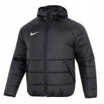 Nike Laisvalaikio neperpučiamas &scaron;iltas medvilninis striukė su gobtuvu vyrams vir&scaron;utiniai drabužiai juoda DJ6311-010 L