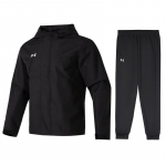 Under Armour Vėjui atsparus užtraukiamas &scaron;varkas Bėgimo Mada Patogios Ilgos Kelnės Laisvalaikio Sportinis Kostiumas Vyri&scaron;kas kostiumas Juodas 23600401-001+24500703-001 M