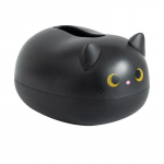 Kawaii Cat Tissue Box Svetainės servetėlių laikymo dėžutė Virtuvės popieriaus konteineris Stalinis tualetinio popieriaus laikiklis bendrabučio vonios kambariui juoda
