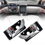 Automobilio Salono Vidinė Durų Rankena Kairė De&scaron;inė Priekinių Galinių Durų Chromuotos Rankenos Hyundai Tucson 2005 2006 2007 2008 2009