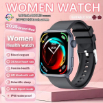 2025 Naujas NFC Bluetooth Skambučių I&scaron;manusis Laikrodis Vyrams 1.85 AMOLED Ekranas Kraujospūdis &Scaron;irdies Ritmas Moterų Sveikata Vandeniui Atsparūs I&scaron;manieji Laikrodžiai Moterims Yellow Silicone