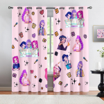 2 vnt. K-Pop Demonas Medžiotojai Kar&scaron;tas Anime Animacinis Spausdintas Blackout Užuolaidos Puikiai Tinka Miegamajam Svetainei Madinga Dekoratyvinė Užuolaida 213x160cm-2PC