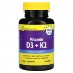 InnovixLabs, vitaminas D3 + K2, 60 mink&scaron;tųjų gelių