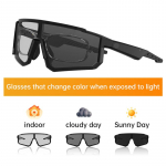 S1 Fotochrominiai Sportiniai Dviračių Važiavimo I&scaron;manieji Garso Akiniai Nuo Saulės UV Apsauga Anti Glare Jutiklinio Valdymo Akiniai juoda