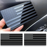 2 vnt. Juoda Amerikos vėliava JAV lipdukas Automobiliui 3D JAV Amerikos vėliavos emblemos Lipdukai Sunkvežimiams 5 x 3 Automobiliui Motociklui juoda