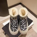 Leopardo ra&scaron;to moteri&scaron;ki kailiniai sniego batai, žemi ankle batai, platforminiai batai 2025 m. žiemos trumpi pliu&scaron;iniai &scaron;ilti moteri&scaron;ki batai, sportiniai batai, Chelsea batai moterims 35 smėlis