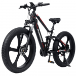 RANDRIDE YX90M 26 Stambių padangų elektrinis dviratis 1000W 48V13.6Ah, Maks. 45km/h, 40km elektriniu režimu / 100km su pedalų pagalba, Hidrauliniai stabdžiai juoda