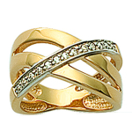 Bague Plaqu&eacute; Or 'Cache Coeur' Blanc dor&eacute; - 12 mm