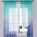 1 vnt gradiento spalvos tiulio užuolaidos svetainei miegamojo Voile užuolaidos langų apdailai organza plok&scaron;tės namų dekoro užuolaidos W100xL200cm 1pc