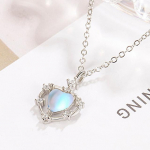 ANENJERY &Scaron;irdies formos mėnulio akmens cirkonio kri&scaron;tolo pakabukas karoliai moterims grandinėlė madingi eleganti&scaron;ki papuo&scaron;alų priedai