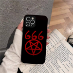 Pentagram 666 telefono dėklas, skirtas iPhone Samsung Galaxy Redmi Xiaomi Oppo OnePlus Note SA 7 8 9 10 11 12 13 14 20 21 22 23 53 54 Pro Max Ultra TPU mink&scaron;tas iPhone 6 or 6S