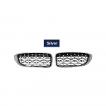 Viena pora chromuotų deimantinių inkstų grotelių, meteorito stiliaus, skirtų BMW F32 F33 F36 F80 F82 2013-2018 kabrioletui, kupė 425i 430i 440i 435i juoda