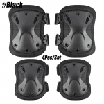 4PC Tactical Knee Kid Albow CS Military Protector Army Airsoft Outdoor Sport Hunting Kneepad Gear Apsauginių trinkelių palaikymas juoda