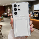 Atsparus smūgiams kortelės lizdo silikoninis Tpu mink&scaron;tas dėklo dangtelis, skirtas Samsung S24 S22 Ultra Plus S23 S21 S20 Fe A55 A54 A52 A35 A15 5g skaidrus mobiliojo telefono dėklas Samsung S24 juoda