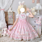 Saldus Lolita stiliaus kvadratine apykakle, dizainerio suknelė su katės atspaudu, su kaspinėliu, be rankovių, nėriniais, nėriniuotais raukiniais, mergaiti&scaron;ka nėriniuota kamisolio suknelė XS rožinė