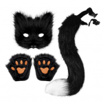 Fox Face Cushion Faux Fox Pusinės veido pagalvėlės su uodegos pir&scaron;tinėmis maskaradas Helovinas balta