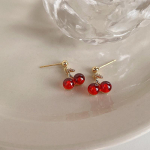 Vyno raudonumo vy&scaron;nių aukso spalvos pakabukas vėrinys auskarai-vinukai moterims mergaitėms asmenybė vestuviniai papuo&scaron;alai gimtadienio dovanos auksas