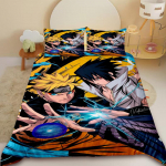 Naruto vaiki&scaron;kas pledo užvalkalų rinkinys Uchiha Sasuke Uzumaki patalynės rinkinys Karali&scaron;kojo, Karalienės, Pilno dydžio mergaitėms, paaugliams berniukams miegamojo dekoravimui EU Single 135x200cm brown