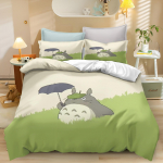 Anime antklodės užvalkalas, pagalvės užvalkalas, patalynės komplektas T-TotoroS Kawaii suaugusiems berniukams, mergaitėms, miegamojo dekoravimas, vaikams, viengulis, dvigulis, didelis dydis 135x200cm&set