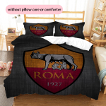 AS Roma futbolo klubas Ra&scaron;tas Patalynės antklodės komplektas Namų dekoracija Dovana (1 * užvalkalas antklodei + 2 * užvalkalai pagalvėms be užpildo) 135x200cm