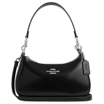 Coach Teri 25 Logotipas Užtrauktukas Odinė Crossbody Peties Rankinė Vidutinio Dydžio Moteri&scaron;kos Rankinės Juoda CV938-SVBK Basic Set (Bag+Dust Bag)
