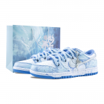 Nike Dunk Dreamy Ocean's Heart Neslystantys Atsparūs dilimui Žemi Batai riedlentei Unisex Balti Mėlyni Sidabriniai DD1873-402(Team626-) 35.5