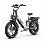 OneSport OT08 Pro 20 colių visureigis elektrinis dviratis: 500W didelio efektyvumo variklis, dvigubos 48V 18Ah baterijos, maksimali apkrova 150 kg. balta
