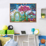 Apvalus grąžtas 5D &bdquo;pasidaryk pats&ldquo; deimantinis paveikslas &bdquo;Fantasy Garden&ldquo; 3D siuvinėjimas kryželiu siuvinėti mozaikinis kalnų kri&scaron;tolas 20X30CM