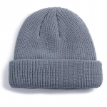 Unisex rudens žieminė briaunota megzta kepurė Mink&scaron;ta rankogaliais trumpa melioninė kepurė Vyri&scaron;ka tamsiai mėlyna stiliaus kepurė 54cm-60cm