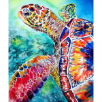5D &bdquo;pasidaryk pats&ldquo; deimantų tapyba, spalvoti vėžliai, siuvinėjimas kryželiu, rankų darbo gyvūnų lipdukas namų dekoras 20X30CM