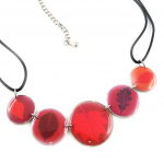 Les Tr&eacute;sors De Lily [D8210] - Collier Cr&eacute;ateur 'Bambou' Rose Violet ry&scaron;kiai rožinė