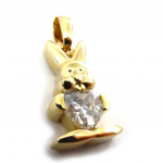 Les Tr&eacute;sors De Lily [G1707] - Pendentif Plaqu&eacute; Or 'Bunny Love' blanc