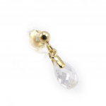 Les Tr&eacute;sors De Lily [G9369] - Boucles Plaqu&eacute; Or 'Linda' Blanc balta