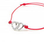 Les Tr&eacute;sors De Lily [I9110] - Bracelet Argent 'Love' rouge