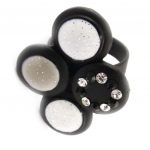 NOA [J4204] - Bague Cr&eacute;ateur 'Coloriage' gris noir pilka