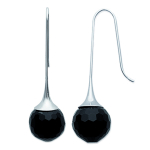 Les Tr&eacute;sors De Lily [K5162] - Boucles Acier 'Sissi' noir argent&eacute; - 12 mm