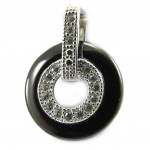 Les Tr&eacute;sors De Lily [L3923] - Pendentif Argent 'Sissi' noir blanc (c&eacute;ramique)