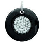 Les Tr&eacute;sors De Lily [L5745] - Pendentif Argent 'Sissi' noir (c&eacute;ramique) rhodi&eacute; - 20 mm juoda
