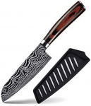 5 colių Santoku peilis i&scaron; anglies plieno virtuvės &scaron;efo peilis, tinkantis daržovėms ir vaisiams pjaustyti 1pcs