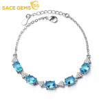 SACE GEMS cirkonio apyrankės papuo&scaron;alai geometriniai karoliukai grandinės jungtis apyrankės mados puiki vestuvių dovana merginoms moterims mėlyna