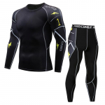2vnt Bodysuit Vyri&scaron;ki ilgi Johns fitneso mar&scaron;kinėliai Quick Dry Stretch PRO rinkinys sportinės aprangos dydis S-4XL M