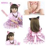 BZDOLL 55 cm mink&scaron;tas silikoninis Reborn lėlės žaislas 22 colių kaip tikras vinilas, gyvas kūdikių suknelė Princesės mažylės mergaitės miela gimtadienio dovana vaikams Doll-1