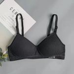 Moterų mergaičių medvilniniai apatiniai liemenėlės su viela nemokamai Push Up apatinis trikotažas Bralette Brassiere Seamleass Bras S juoda
