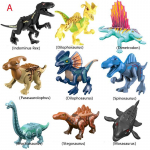 8 vnt. dinozaurų Tyrannosaurus Rex Wyvern Velociraptor Stegosaurus modelio statybiniai blokai Žaislai vaikams Dinozaurų plytos Figūrėlės Žaislas