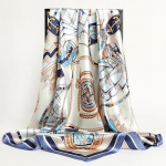 Moteri&scaron;ka &scaron;ilkinė kvadratinė skara Lady Bandana Galvos apdangalas Satininis Foulard Moteri&scaron;kas didelis Hidžabo kaklaskarės kaklaskarės Pashmina 2021 galvos juosta One Size