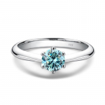 Bague Ringen 2,0 karatų D spalvos moissanito vestuviniai žiedai moterims Auk&scaron;čiausios kokybės 18K balto aukso spalvos 925 sterlingų sidabro papuo&scaron;alai 7 mėlyna