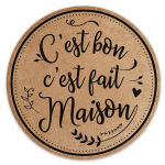 Les Tr&eacute;sors De Lily [A3391] - Set de table toile de jute 'C'est bon- c'est Fait Maison' beige noir - 38 cm